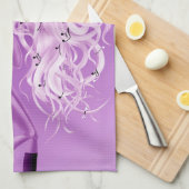 Lady Saxophonist Purple Tea Towel Theedoek (Quarter Fold)