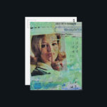 Lady says shh Mixed Media Collage Briefkaart<br><div class="desc">A mixed media collage made and photographed by Angelandspot in the year 2026 with vintage images from a magazine from 1968 on a colorful  background collage of various papers painted over to unify them before making the collage on top of that layer.</div>