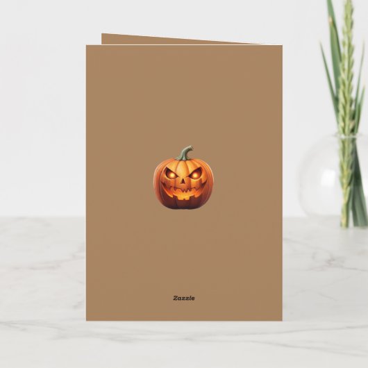 Lady Scarecrow Halloween Feestdagen Kaart (Achterkant)