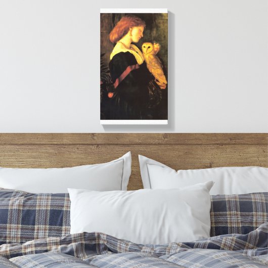 Lady screech Uil antiek schilderij Canvas Afdruk (Insitu (Slaapkamer))