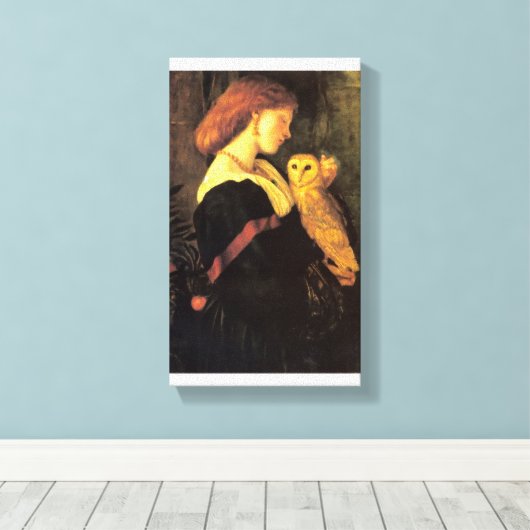 Lady screech Uil antiek schilderij Canvas Afdruk (Insitu (Houten vloer))