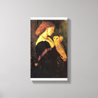 Lady screech Uil antiek schilderij Canvas Afdruk