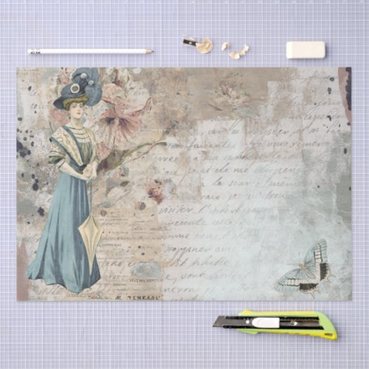  Lady Shabby, Frans Script Butterfly Craft Tissuepapier (Craft)