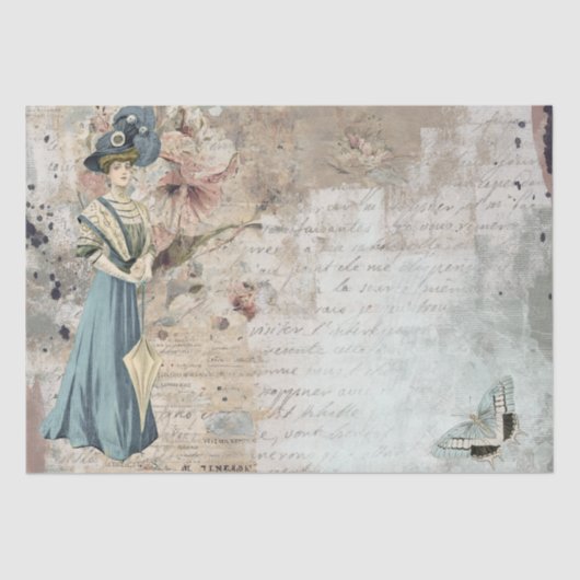 Lady Shabby, Frans Script Butterfly Craft Tissuepapier (Voorkant)