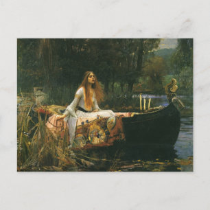 Lady Shalott On Boat door John William Waterhouse Briefkaart