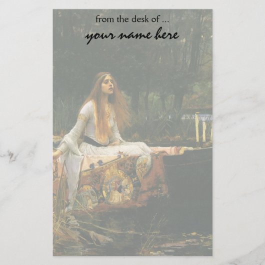 Lady Shalott On Boat door John William Waterhouse Briefpapier (Voorkant)