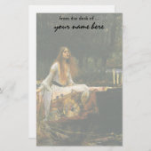 Lady Shalott On Boat door John William Waterhouse Briefpapier (Voorkant / Achterkant)