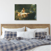 Lady Shalott On Boat door John William Waterhouse Canvas Afdruk (Insitu (Slaapkamer))