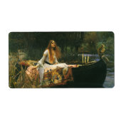 Lady Shalott On Boat door John William Waterhouse Etiket (Voorkant)