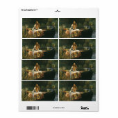 Lady Shalott On Boat door John William Waterhouse Etiket (Full Sheet)