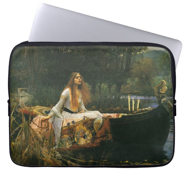 Lady Shalott On Boat door John William Waterhouse Laptop Sleeve (Voorkant)