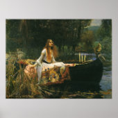 Lady Shalott On Boat door John William Waterhouse Poster (Voorkant)