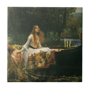 Lady Shalott On Boat door John William Waterhouse Tegeltje