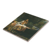 Lady Shalott On Boat door John William Waterhouse Tegeltje (Zijkant)