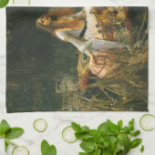 Lady Shalott On Boat door John William Waterhouse Theedoek (Gevouwen)