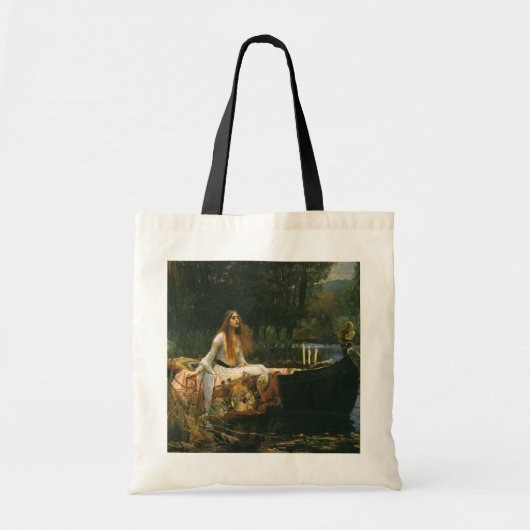 Lady Shalott On Boat door John William Waterhouse Tote Bag (Voorkant)