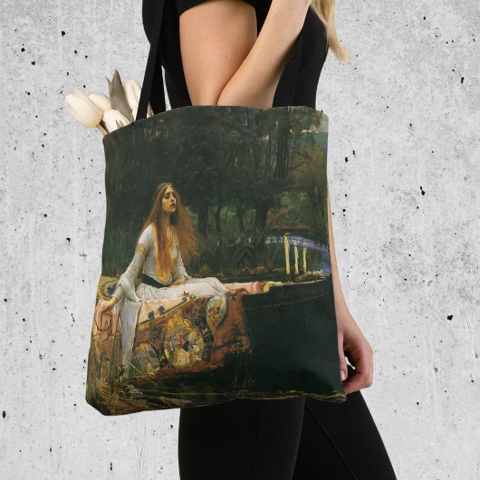 Lady Shalott On Boat door John William Waterhouse Tote Bag