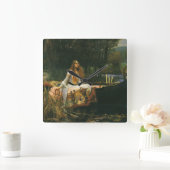 Lady Shalott On Boat door John William Waterhouse Vierkante Klok (Huis)