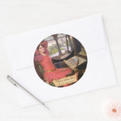 Lady Shalott Waterhouse Pre-Raphaelite Bookplate Ronde Sticker (Envelop)