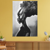 Lady Shy -  Afrikaanse vrouw - Migned Drawing Canvas Afdruk (Insitu (Woonkamer))