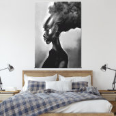 Lady Shy -  Afrikaanse vrouw - Migned Drawing Canvas Afdruk (Insitu (Slaapkamer))