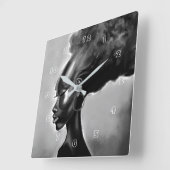 Lady Shy -  Afrikaanse vrouw - Schilderen Vierkante Klok (Hoek)