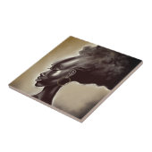 Lady Shy -  Afrikaanse vrouw - schilderkunst Tegeltje (Zijkant)