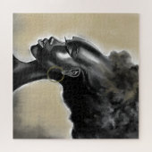 Lady Shy Puzzle  Afrikaanse vrouw Legpuzzel (Horizontaal)