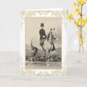 Lady sidesaddle rijder verjaardagskaart kaart (Gele Bloem)