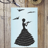 Lady Silhouette Love Letter Doves Tissuepapier