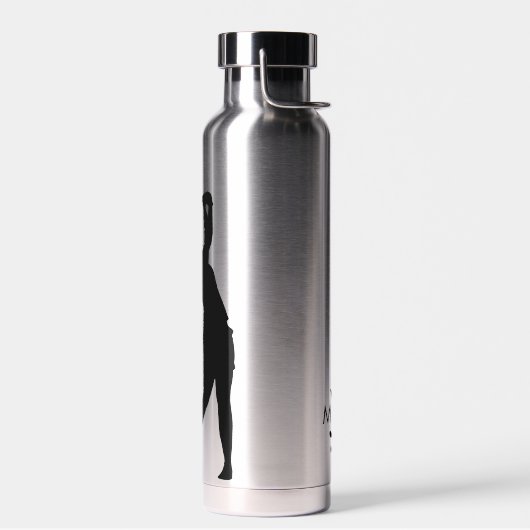 Lady Silver met zwarte moderne golfer-monogram Waterfles (Links)