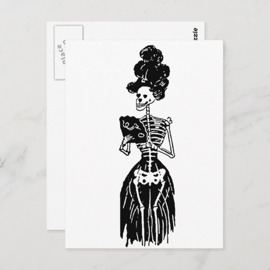 Lady Skeleton Briefkaart (Voorkant / Achterkant)