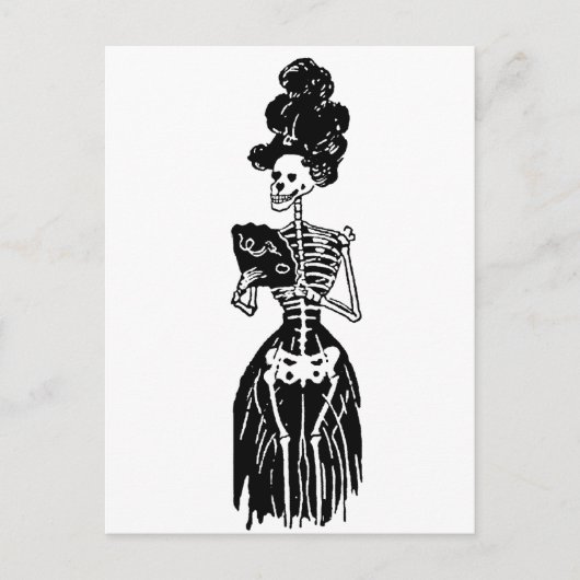 Lady Skeleton Briefkaart (Voorkant)