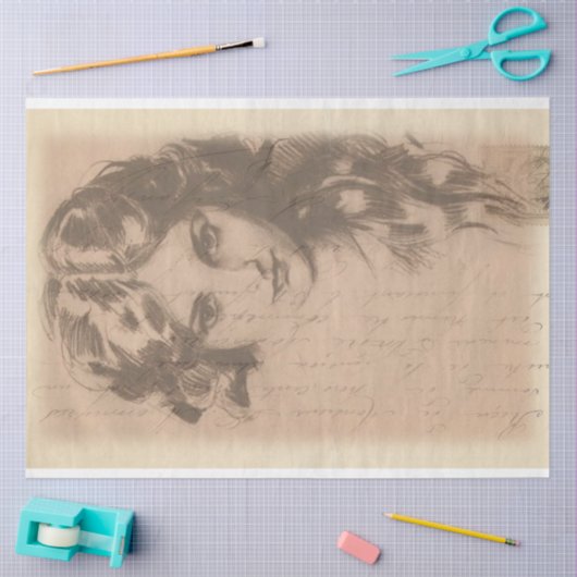 Lady Sketch-debetpapier Tissuepapier (Craft)