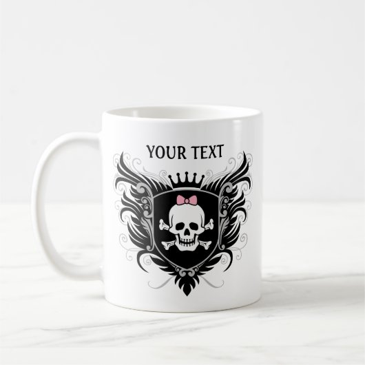 Lady Skull Crest personaliseren Koffiemok (Links)