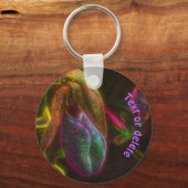 Lady Slipper Abstracte Art Flower, speciaal aangep Sleutelhanger (Voorkant)