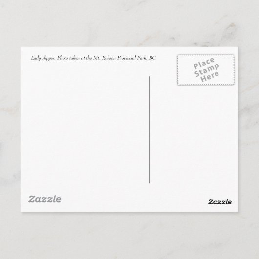 Lady Slipper Briefkaart (Achterkant)