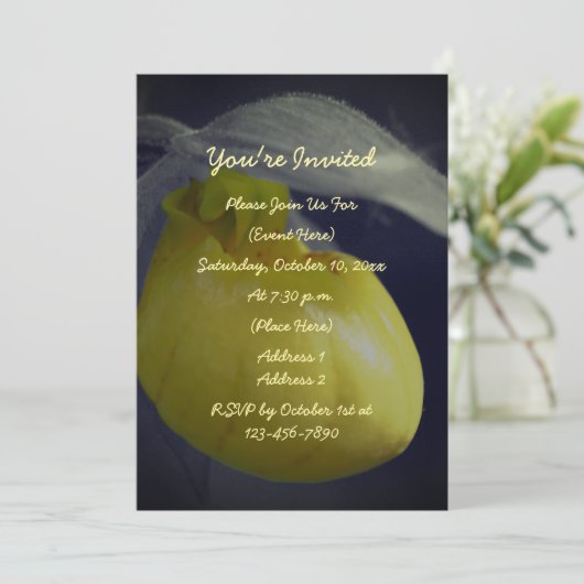 Lady Slipper Floral Party Kaart (Staand voorkant)