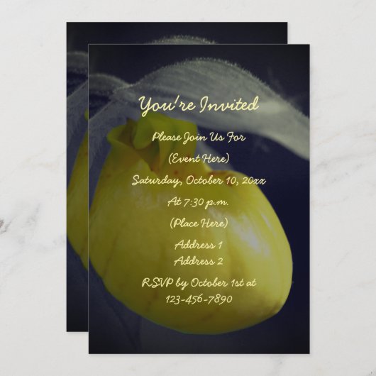 Lady Slipper Floral Party Kaart (Voorkant / Achterkant)