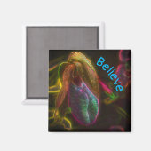 Lady Slipper Flower Believe Inspirerend Magneet (Voorkant / Achterkant)