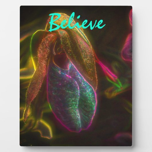 Lady Slipper gelooft Inspirerend woorden Fotoplaat (Voorkant)