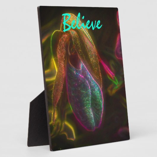 Lady Slipper gelooft Inspirerend woorden Fotoplaat (Zijkant)