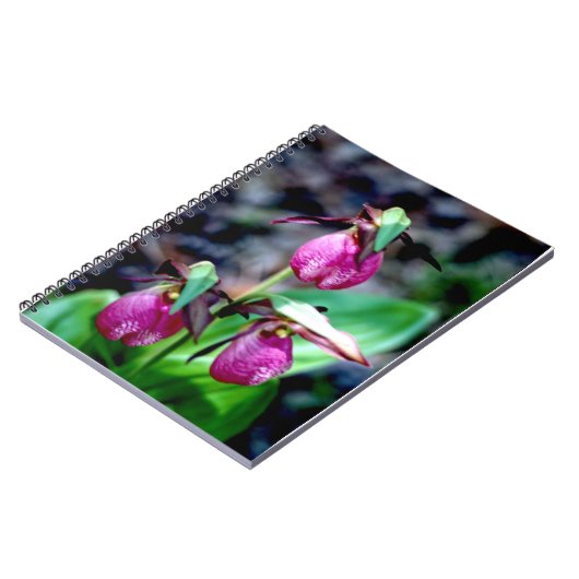 Lady Slipper I, roze groene tuin Notitieboek (Linkerzijde)