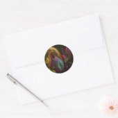 Lady Slipper Orchid Abstract, persoonlijk Ronde Sticker (Envelop)