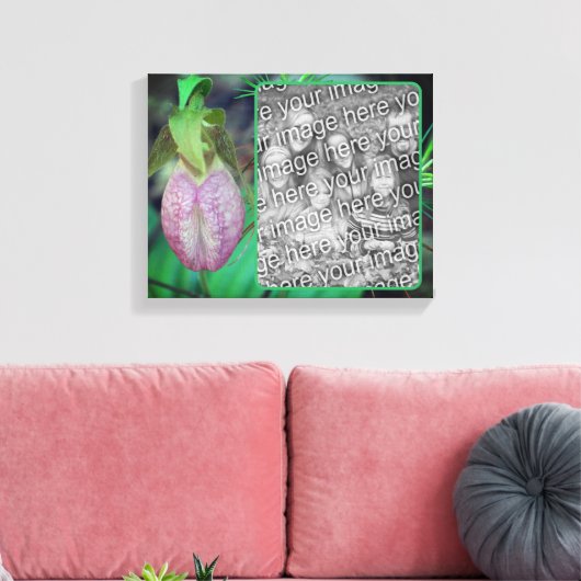 Lady Slipper Orchid Creëer Uw eigen foto Canvas Afdruk (Insitu (Woonkamer))