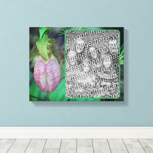 Lady Slipper Orchid Creëer Uw eigen foto Canvas Afdruk (Insitu (Houten vloer))
