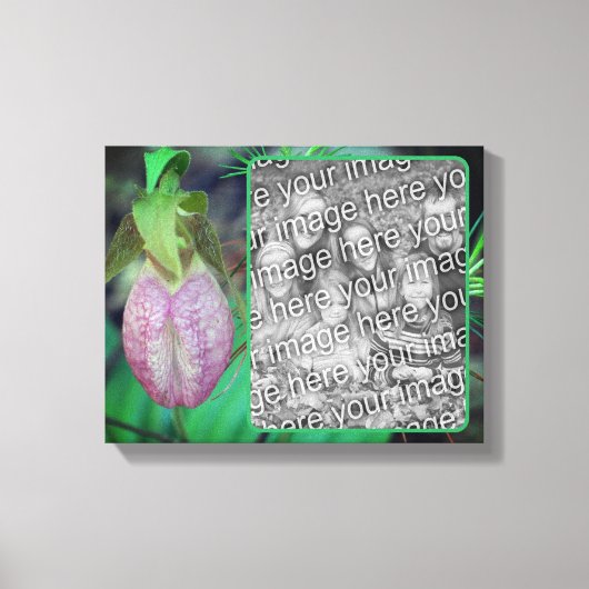 Lady Slipper Orchid Creëer Uw eigen foto Canvas Afdruk (Voorkant)