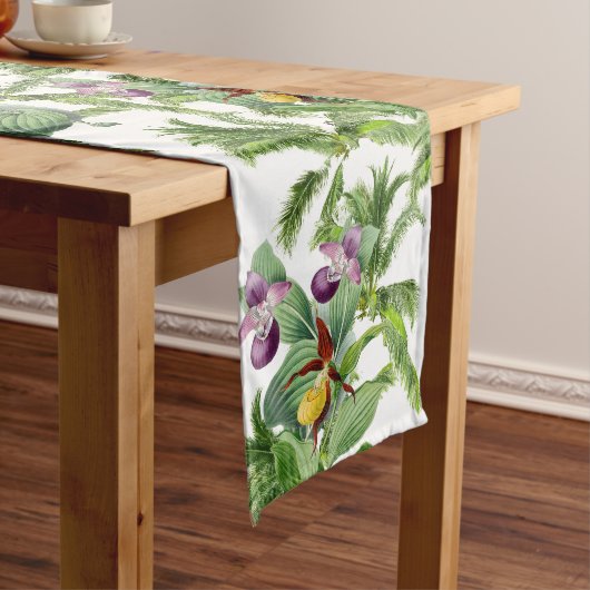 Lady Slipper Orchid Flower Palm Frond Table Runner Medium Tafelloper (Voorbeeld)