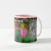 Lady Slipper Orchid Lijst Uw foto toevoegen Tweekleurige Koffiemok (Voorkant rechts)