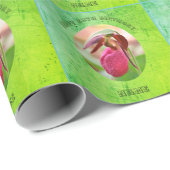 Lady Slipper Orchid persoonlijke feestdag Cadeaupapier (Rol Hoek)